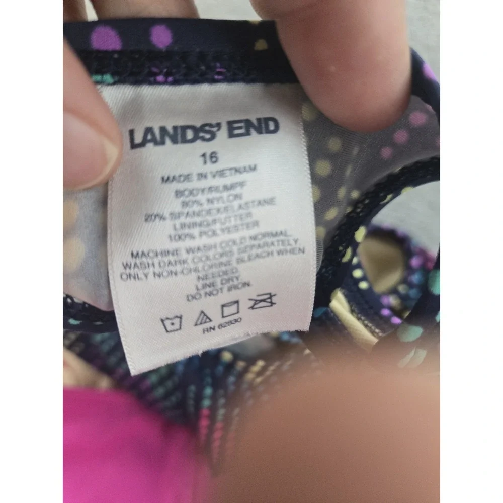 Lands End Tankini Swimsuit Girls Size 16
